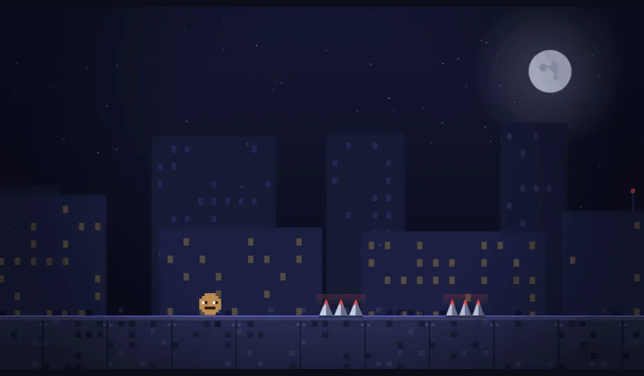 Gameplay from OFFBEAT: Spike beds, exactly on the count.